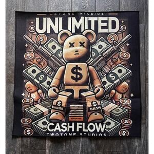 NEW Custom Unlimited Cashflow Two Tone Kaws Bear Rug